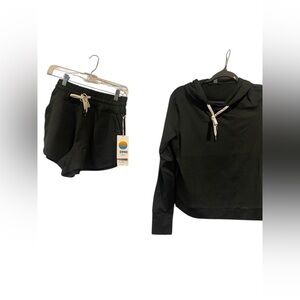 NWT Vuori shorts and hoodie set BLACK HEATHER Size S